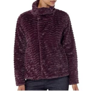Patagonia Pelage Plum Purple Faux Fur Pile Fleece Zip Up Jacket Size XS